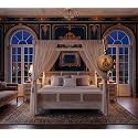 Sheesham Solid Wood Allure Poster Bed for Bedroom | Handmade Wooden Cot | Elegant Four Poster King Size Bed Frame (Rustic White, King, Allure (Cane 1))