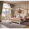 Sheesham Solid Wood Allure Poster Bed for Bedroom | Handmade Wooden Cot | Elegant Four Poster King Size Bed Frame (Rustic White, Queen, Allure(Cane 2))