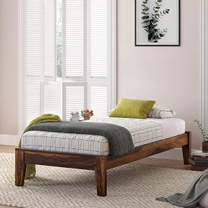 suncom sheesham wood bed without storage for bedroom - single bed wooden for home furniture - solid wood single size cot palang wooden bed honey finish