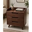 Sheesham Wood Bedside Table with 3 Drawers