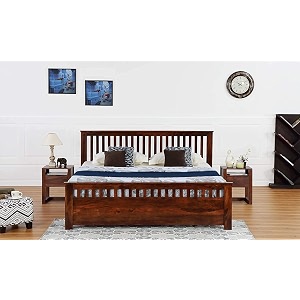 Sheesham Wood King Size Bed Without Storage