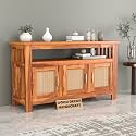 Sheesham Wood Kitchen Cabinet with Cane Woven