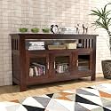 Sheesham Wood Kitchen Cabinet with Glass Door