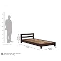 SUNCOM Sheesham Wood Single Size Bed Without Storage for Bedroom - Solid Wood Single Bed Wooden Cot Bed for Livingroom - Durable &amp; Stylish Wooden Bed (Walnut Finish)