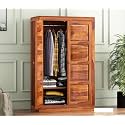 Sheesham Wood Wooden 2 Door Wardrobe Organizer