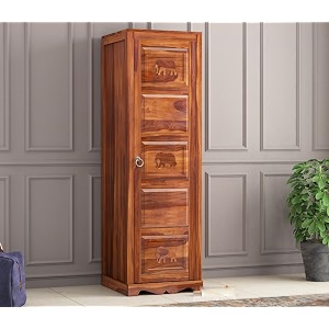 Sheesham Wood Wooden Single Door Wardrobe Organizer