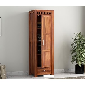 Sheesham Wood Wooden Single Door Wardrobe Organizer