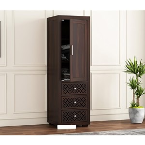 Sheesham Wood Wooden Single Door Wardrobe Organizer