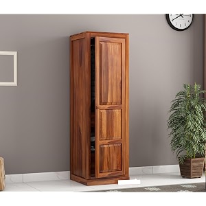 Sheesham Wood Wooden Single Door Wardrobe Organizer
