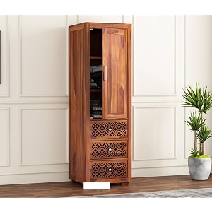 Sheesham Wood Wooden Single Door Wardrobe Organizer