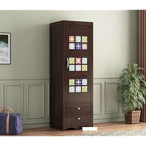 Sheesham Wood Wooden Single Door Wardrobe Organizer