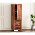 Sheesham Wood Wooden Single Door Wardrobe Organizer