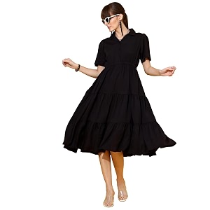 Sheetal Associates Womens Casual Half Sleeve Crepe