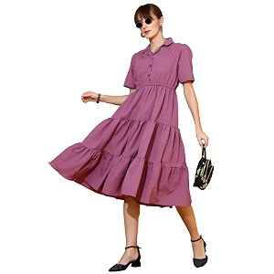 Sheetal Associates Womens Casual Half Sleeve Crepe