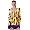 Sheetal Associates Women39s Crepe Puff Sleeves Peplum