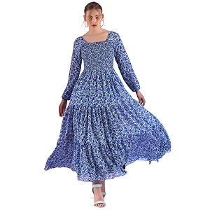 Sheetal Associates Womens Georgette Printed Casual Maxi