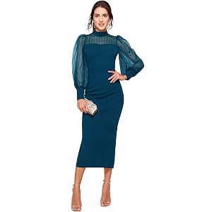 Sheetal Associates Womens Polyester Bodycon Maxi Dress