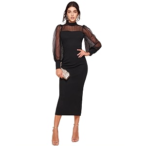 Sheetal Associates Womens Polyester Bodycon Maxi Dress