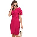 Sheetal Associates Women39s Puff Sleeve V-Neck Bodycon