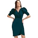 Sheetal Associates Women39s Puff Sleeve V-Neck Bodycon
