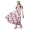 Sheetal Associates Women39s Puff Sleeve V-Neck Floral