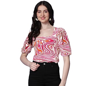 Sheetal Associates Women Casual Puff Sleeves Self