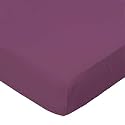 SheetWorld 100% Cotton Percale Extra Deep Fitted Portable Mini Crib Sheet 24 x 38 x 5.5, Solid Orchid Woven, Made in USA