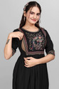 sheladiya Women Fit and Flare Black Below