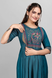 sheladiya Women Fit and Flare Multicolor Midi