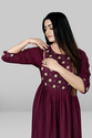 sheladiya Women Fit and Flare Multicolor MidiCalf