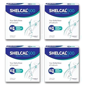 shelcal 500 calcium tablets with vitamin d3 40 tablets for healthy and strong bone joint amp muscles calcium supplement x pack of 4