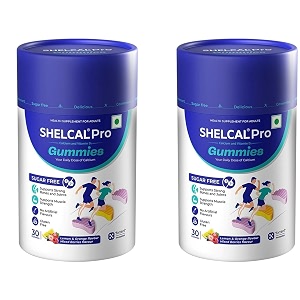 torrent shelcal pro calciumampvitamin d3 sugar free gummiessupports strong bonesampjoint lemonamporangeampmixed berries flavours30 gummiesx pack of 2