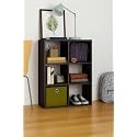 Enigmatic Woodworks Wooden 6-Cube Open Storage Organizer | Bookshelf Multipurpose for Home Rack Showcase for Living Room I Study Room I Finish-Suede DIY (Wenge) 33.5 * 9.5 * 24.7inch