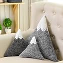Shellwei 3 Pcs Mountain Shaped Decorative Pillow Mountain Throw Pillow