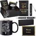 Shellwei 6 Pcs Christian Gift Set Mug Notebook Pen Black Scripture