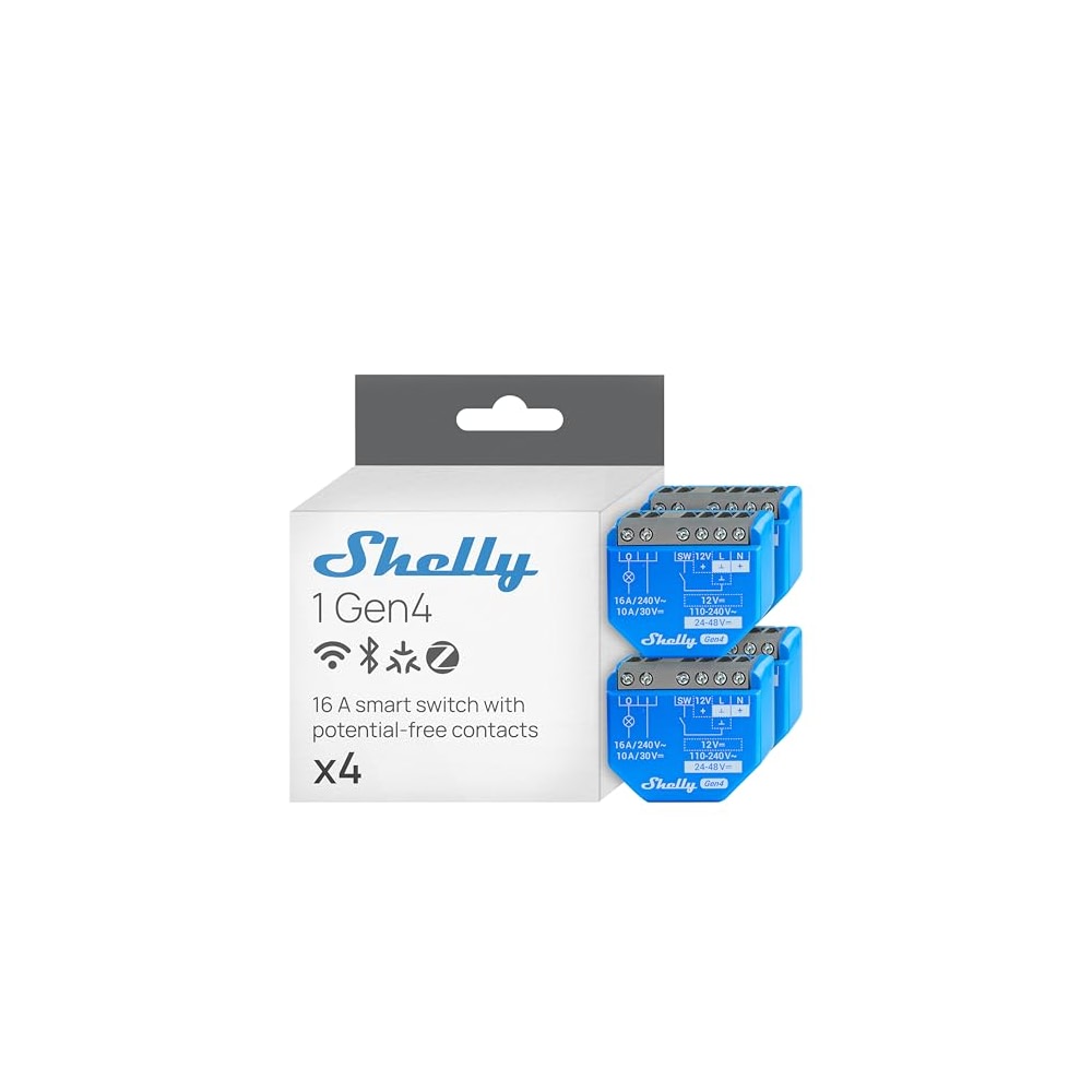 Shelly 1 Gen4 | Wi-Fi, Zigbee & Matter Smart Relay Switch with Dry ...