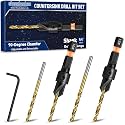shengbenhao #10#12 Countersink Drill Bit Set for Wood 5Pcs Adjustable