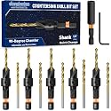 shengbenhao #10 Countersink Drill Bit Set for Wood 12Pcs Adjustable