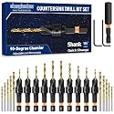 shengbenhao 23Pcs Countersink Drill Bit Set #4#6#8#10#12 Adjustable