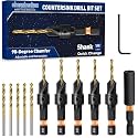 shengbenhao #8 Countersink Drill Bit Set for Wood 12Pcs Adjustable