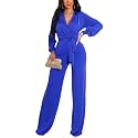 shengfan Formal Jumpsuits for Women Dressy Evening Sexy Deep V Neck Plus Size Long Wide Leg Pants Rompers Clubwear