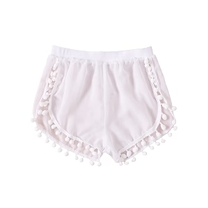 SHENHE Girls Chiffon High Waisted Split Pom