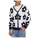SHENHE Men's Skeleton Pattern Cardigan Long Sleeve Unisex Knitted Sweaters