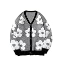 SHENHE Men's Skeleton Pattern Cardigan Long Sleeve Unisex Knitted Sweaters