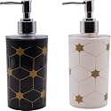 SHENRON Refillable Handwash Soap Dispenser | Unbreakable Liquid Soap/Shampoo/Hand wash/Sanitizer/Lotion Dispenser Bottle for Kitchen, Wash-Basin and Bathroom (1700 Pearl, Set of 2)