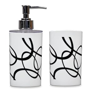 shenron toothbrush holder and handwash liquid dispenser for wash basin bathroom and sink bathroom accessories set for utility and bathroom dcor white