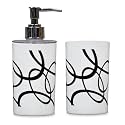 SHENRON Toothbrush Holder and Handwash Liquid Dispenser for Wash Basin, Bathroom and Sink, Bathroom Accessories Set for Utility and Bathroom Décor (White)