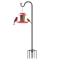 Shepherds Hooks for Outdoor 48 Inch Garden Bird Feeder Pole with 5 Prongs Base Adjustable for Hanging Flower Basket Plant Pot Solar Lantern Light Wind Chime Hanger for Wedding Decor 1 Pack