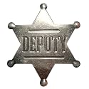 Sheriff Badges Police Badge Gold Deputy Silver Sheriff Pins Metal Sheriff Badge for Women Men and Adult Cowboy Party Decoration, Western Cowboy Police Vest Pin