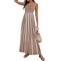 Sherosa Women Boho Chevron Striped Floral Printed Summer Sleeveless Tank Long Maxi Party Dress